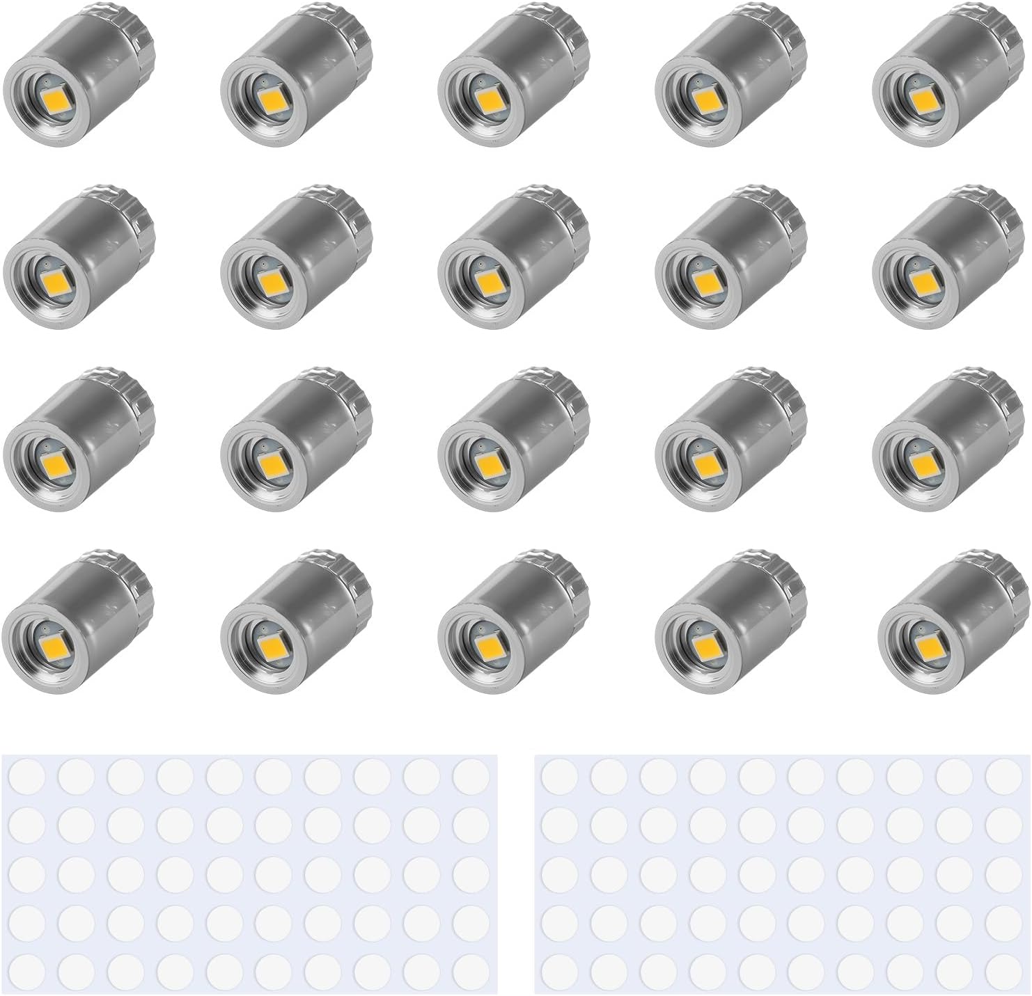 Set Mit 20 Mini-led-lichtern – 20 Stück – Kunststoff – Warmweißes, Kabelloses Licht – Bastel- Und Partydekoration – 1,5 X 1 Cm