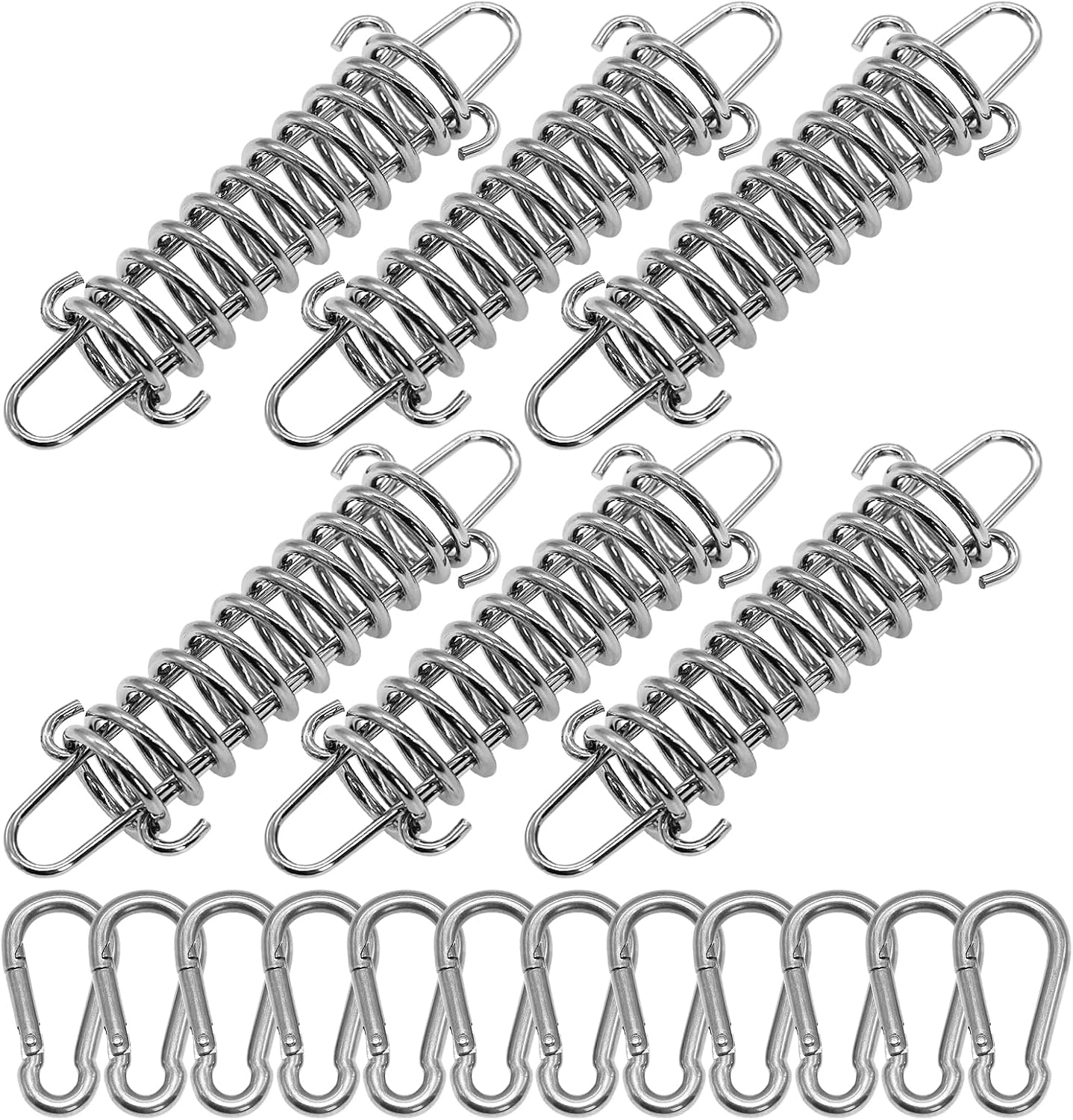 6 Sonnensegel-spannvorrichtungen – Edelstahl – Doppelschlaufensystem – Windabsorbierend – Camping – 12,0 Cm X 3,5 Cm