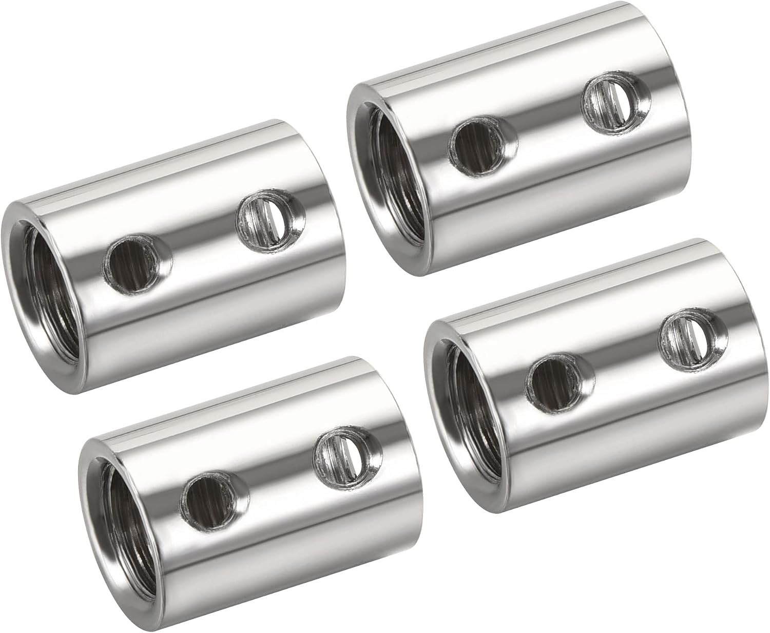 Runde Kupplungsmutter – 4er-pack – Galvanisierter Stahl – M10- Und M4-gewindeanschluss – Für Beleuchtung Und Heimwerkerarbeiten – Silber 14 X 20 Mm