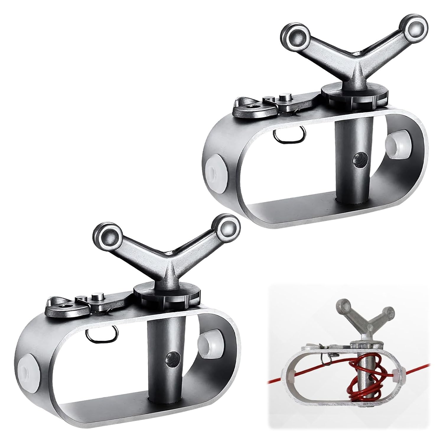 Seilspanner Für Den Außenbereich – 2 Stück – Aluminiumlegierung – Ratschenmechanismus – Für Pool Und Garten – 8 X 6,4 Cm, Silber