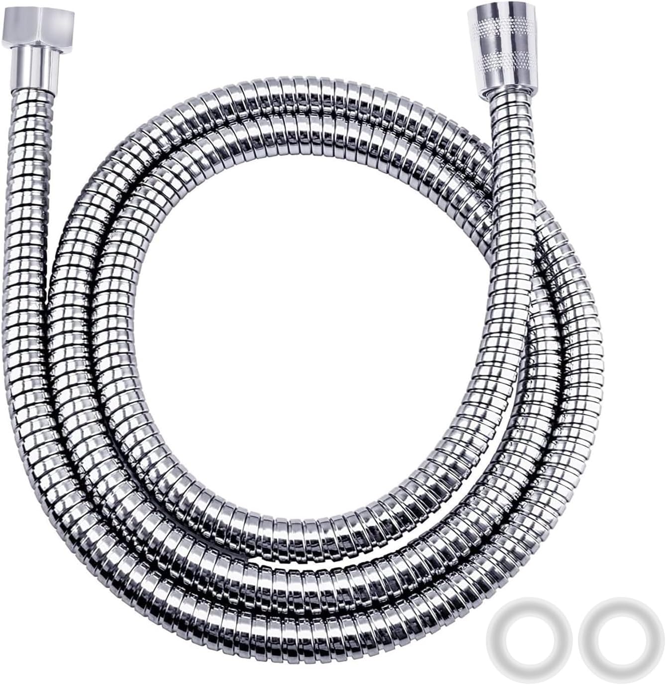Duschschlauch Aus Edelstahl – 1 Stück – Langlebige Chromoberfläche – Verdrehsicher Und Hitzebeständig – Für Moderne Badezimmer – 150 Cm, Silber