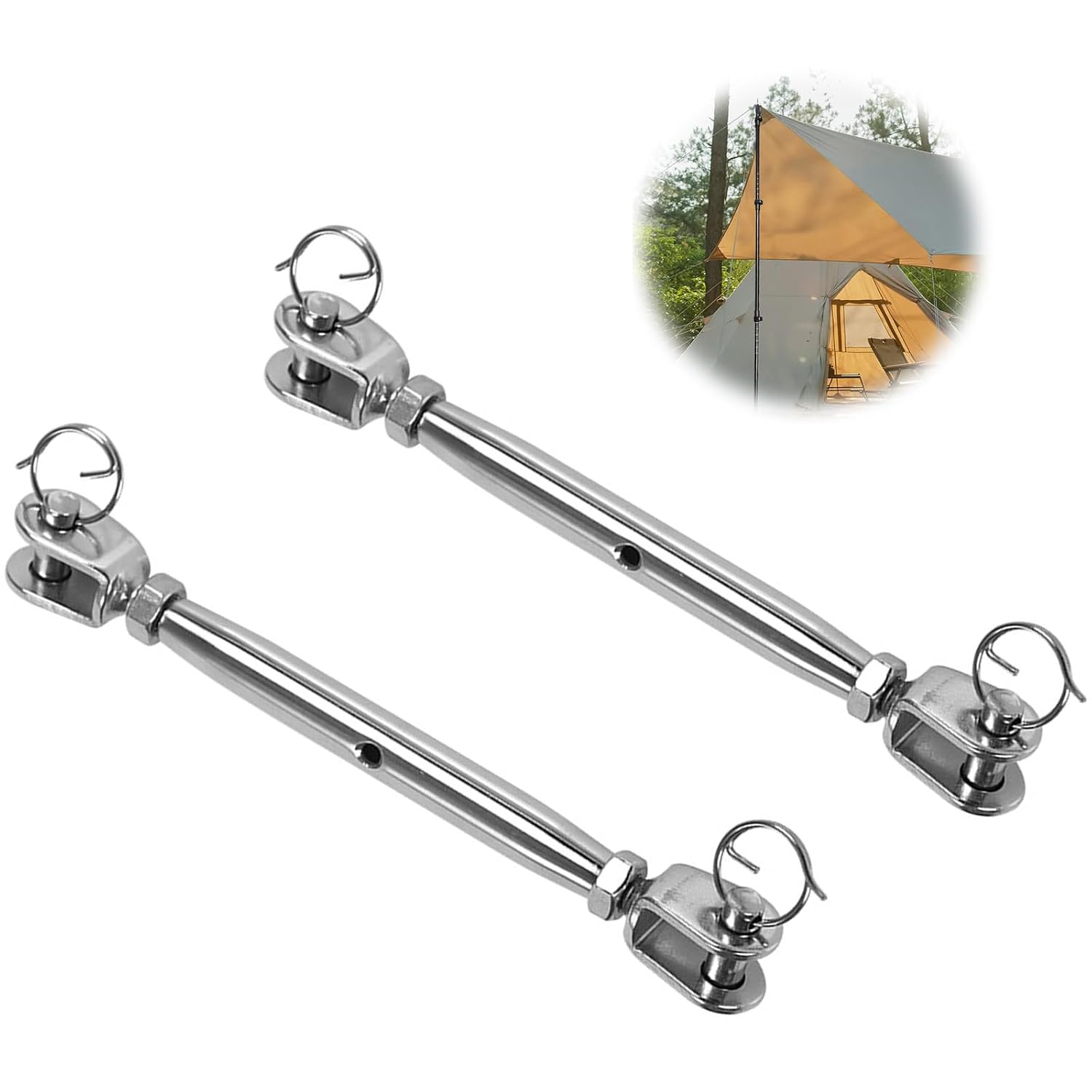 Edelstahl-spannrollen M6 (304) – Seil- Und Kabeleinstellung – Rostbeständig Für Den Außenbereich – Gartenmarkise/segel – 16 Bis 21 Cm