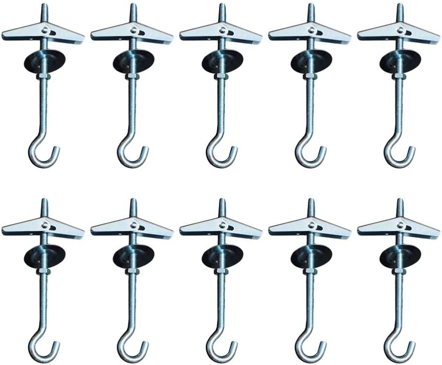 Set Mit 10 Deckenhaken – Verzinkter Stahl – Zum Aufhängen Von Pflanzen Und Lampen – Für Gipskartonwände – 9 X 4 Cm