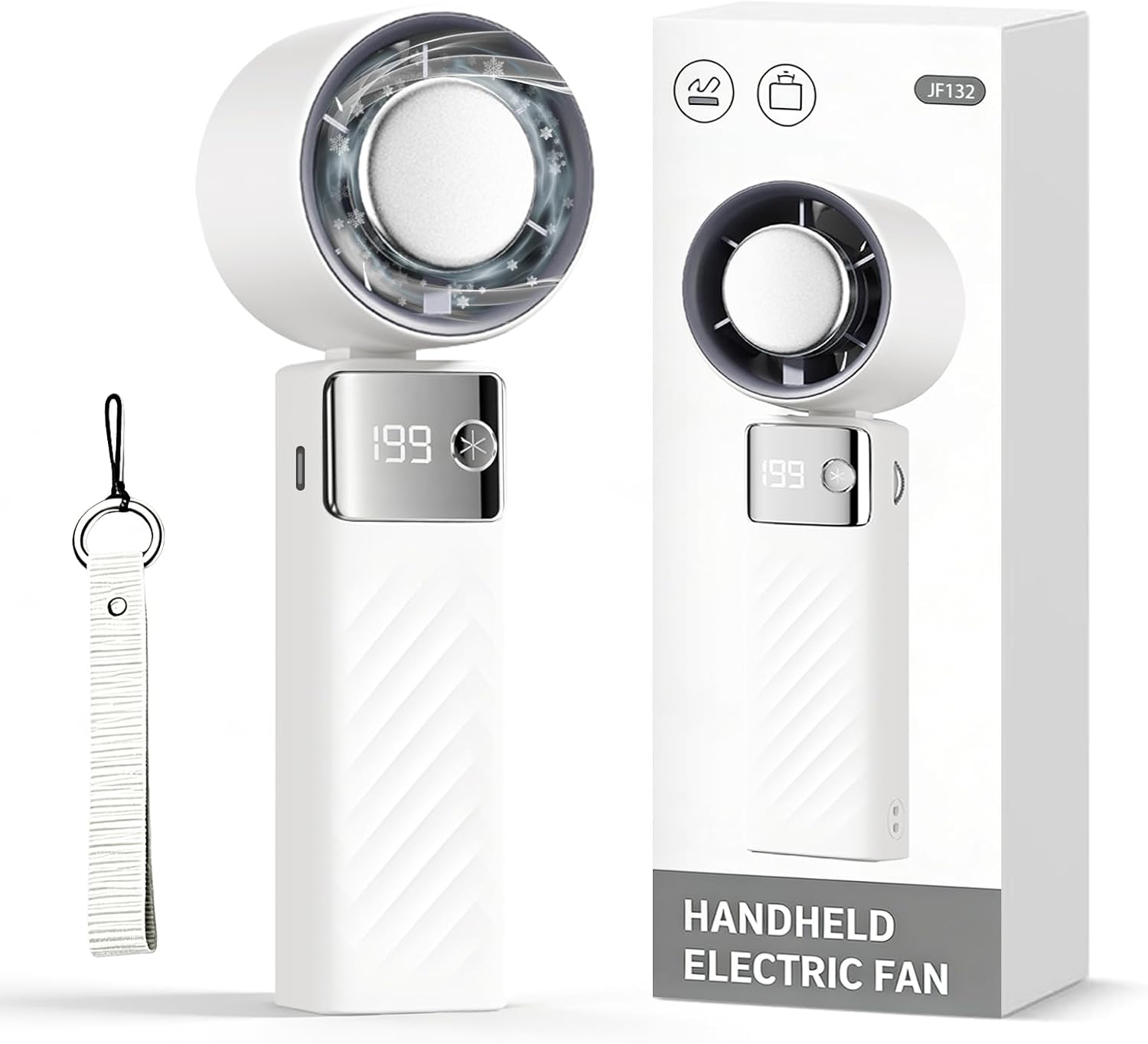 Wiederaufladbarer, Tragbarer Ventilator – 1 Stück – Weiß – Schnelle Kühlung – Büro, Camping, Reisen – 6 X 5 X 18 Cm