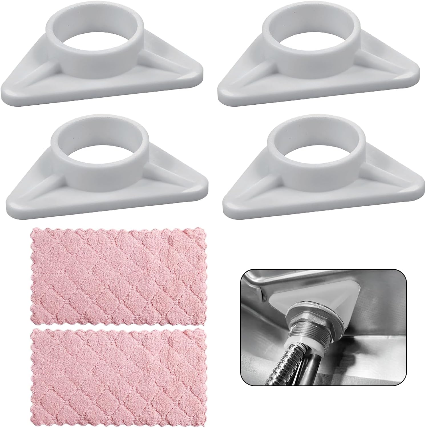 Wasserhahn-stabilisator-set – 4-teilig – Kunststoff – Antivibration – Küche/bad – 37 Mm