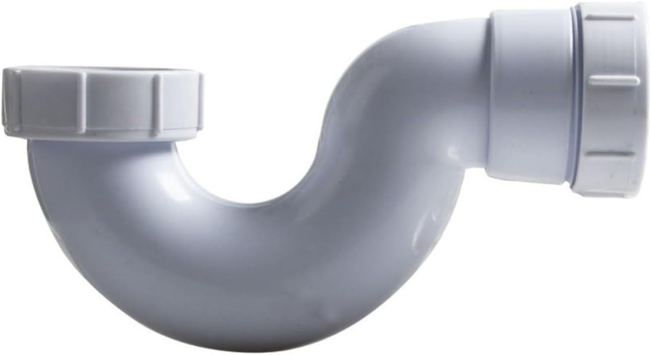 45-mm-u-förmiger Siphon – 1 Stück – Weißer Kunststoff – Geruchsdicht – Für Badewanne Und Waschbecken