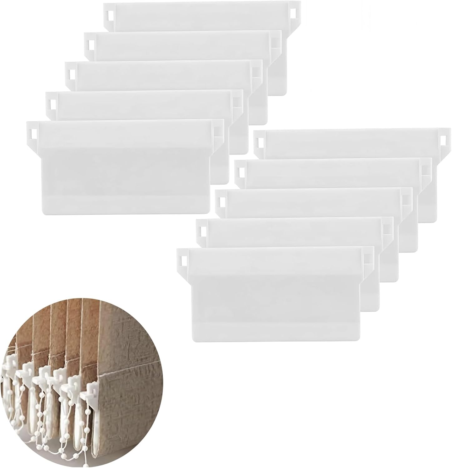 Gewichte Für Vertikaljalousien – 10er-pack – Weißer Pom-kunststoff – Lamellenstabilisator – Für Wohnzimmer, Büro, Wintergarten – 89 Mm