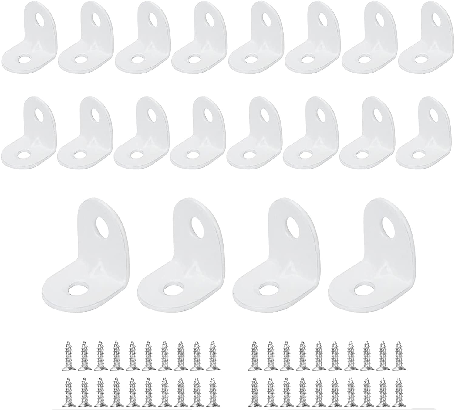 Set Mit 20 Eckwinkeln (20 X 20 Mm) – Robustes Weißmetall – Zur Befestigung Von Holzmöbeln – 90-grad-winkelverstärkung – Für Regale Und Rahmen