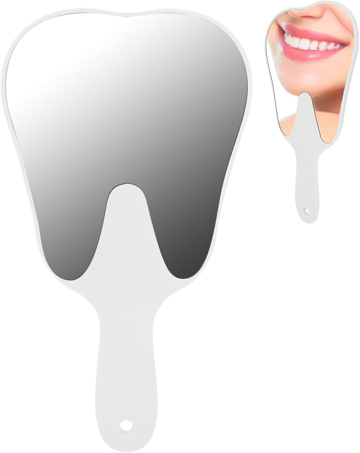 Zahnspiegel – 1 Stück – Glas Und Kunststoff – Präzise Munduntersuchung – Für Den Professionellen Und Privaten Gebrauch – Weiß, 25 X 13,5 Cm