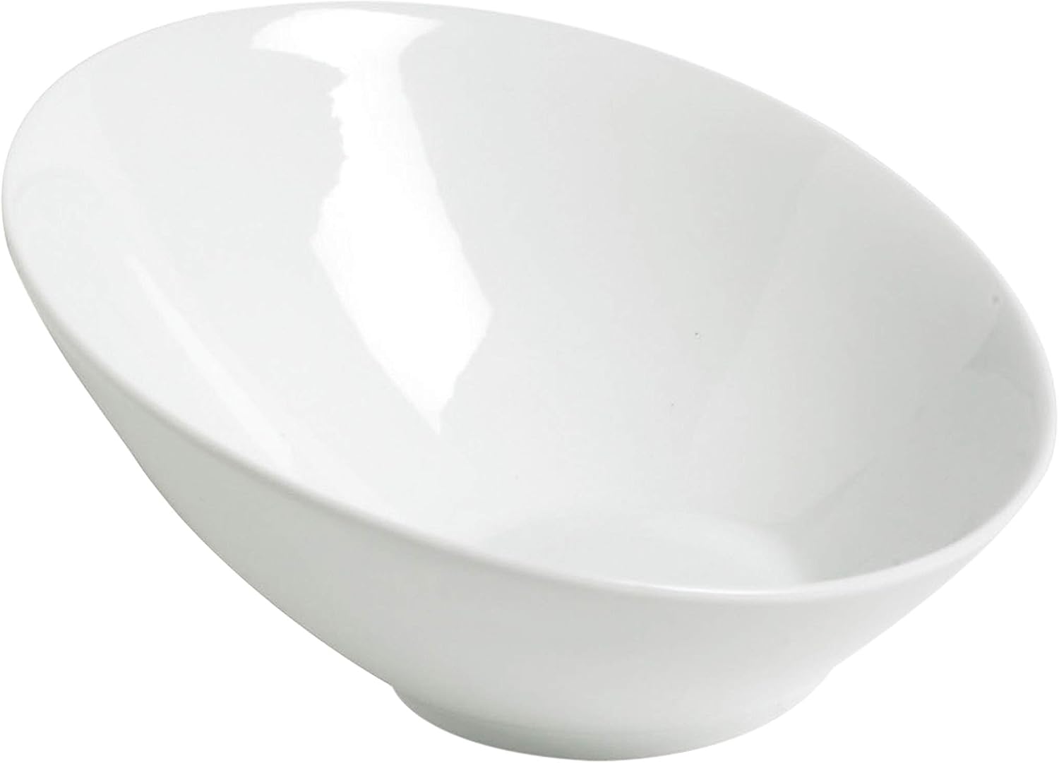 Salatschüssel Aus Porzellan – 1 Stück – Weiß, Asymmetrisch – Mikrowellengeeignet – Für Den Täglichen Gebrauch – 19 Cm