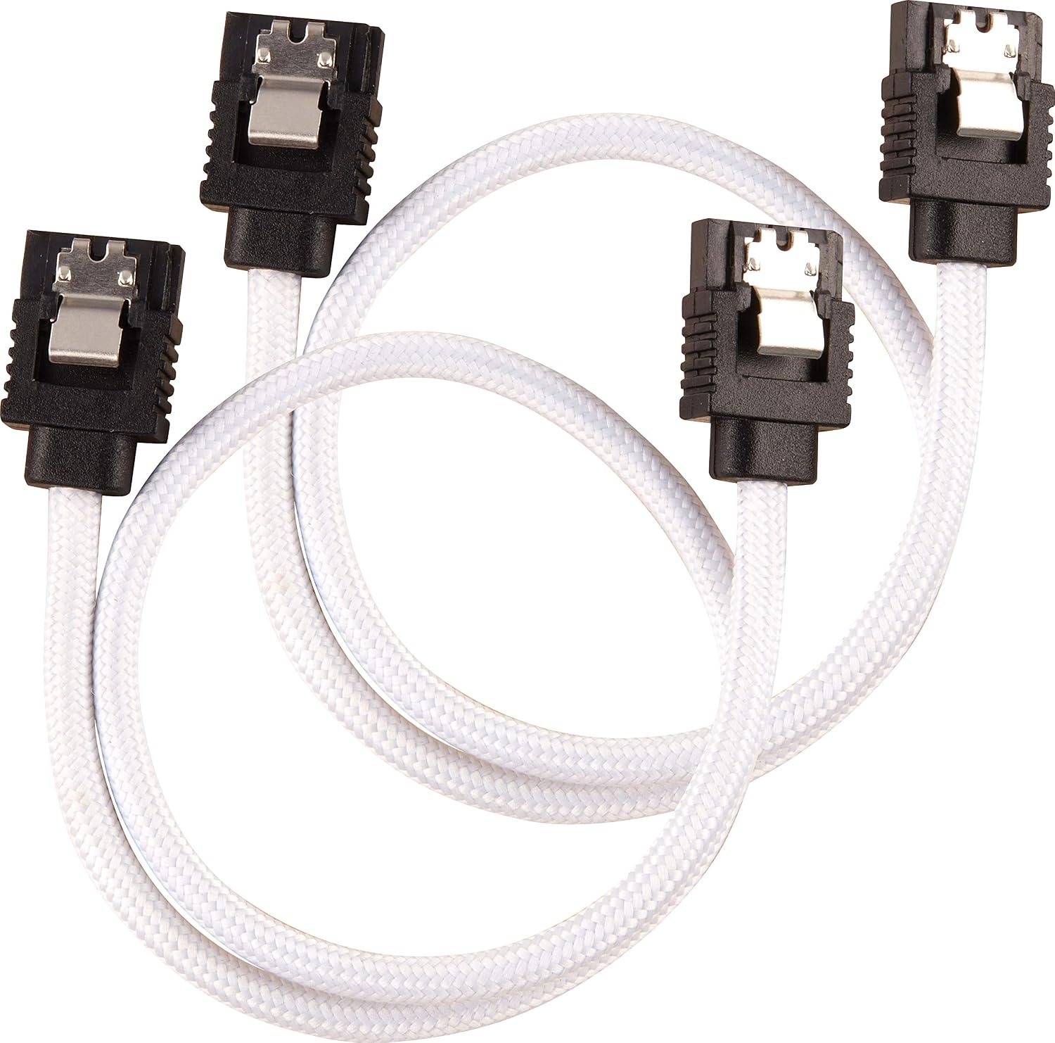 Sata-6-gbit/s-kabel – 1 Stück – Weiß, Paracord-ummantelung – Hochgeschwindigkeitsübertragung – Desktop-pc Und Workstation – 30 Cm