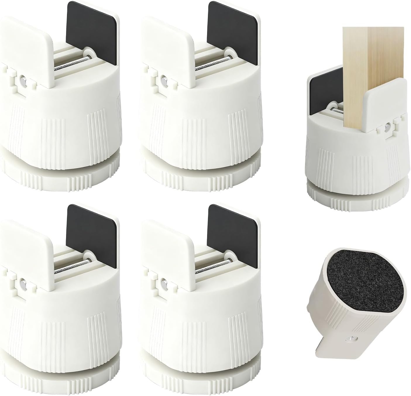 Weiße Möbelfüße – 4er-set – Robuster Kunststoff – Höhenverstellbar Von 6,2 Bis 8 Cm – Für Sofas Und Betten – Kompatibel Mit Beinen Bis Zu 5 Cm Höhe
