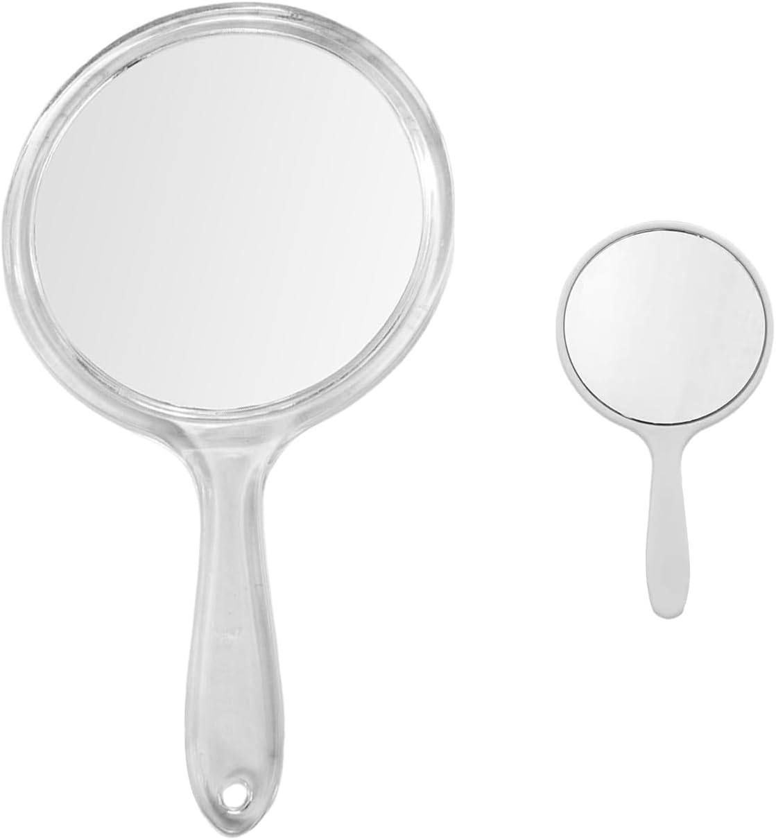 Doppelseitiger Spiegel Und Mini-spiegel – 2er-set – Weißer Kunststoff – Fürs Tägliche Make-up – Ideal Für Reisen Und Handtaschen – 14,5 X 26,8 Cm