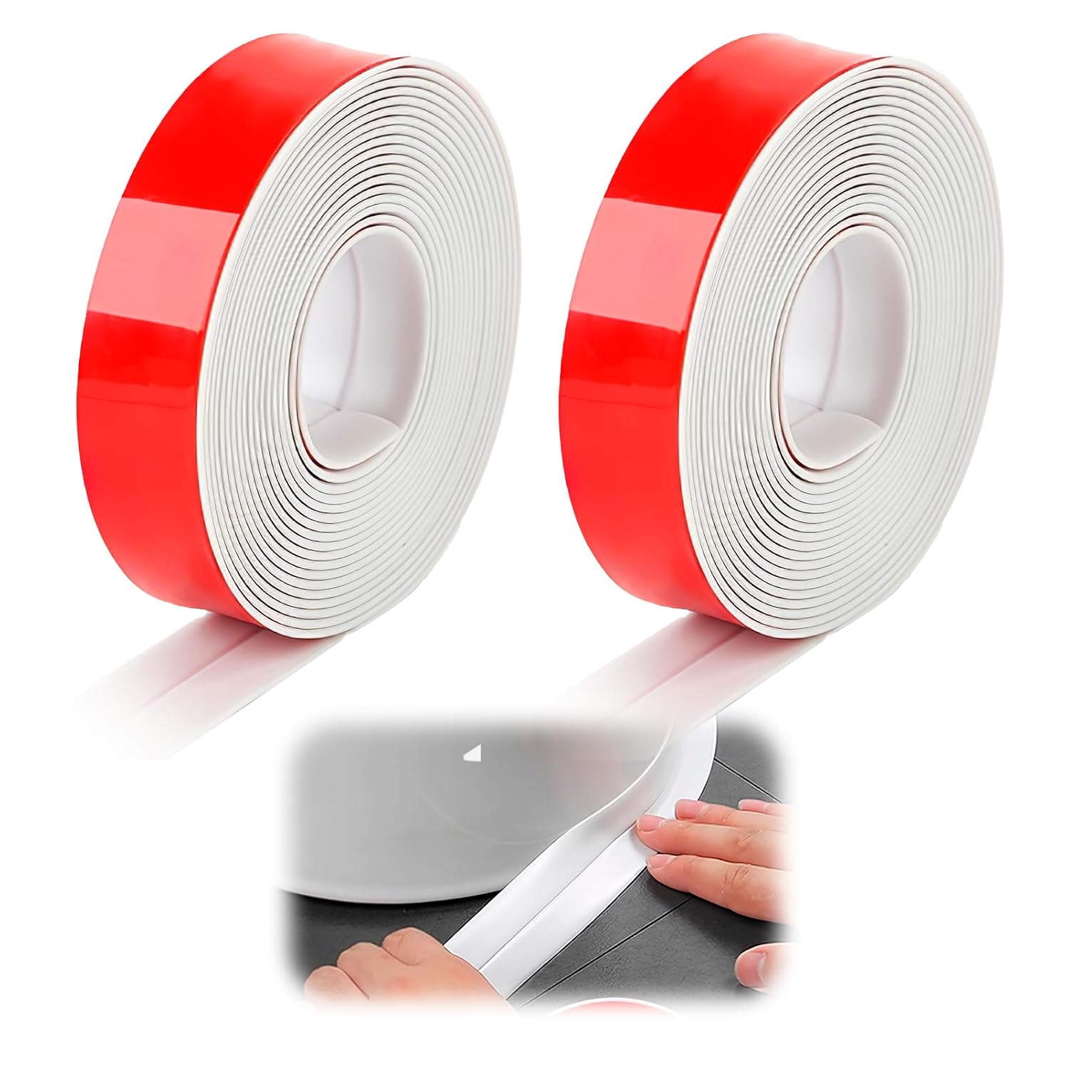Dichtungsband Für Badezimmer – 2 Rollen – Flexibles Weißes Pvc – Schimmelresistentes Klebeband – Für Küche Und Dusche – 3,2 M X 2,2 Cm