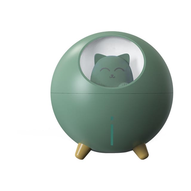 Katze Haustier Multi-mode Bunte Led Nachtlicht Kleine Mini Spray Usb Luftbefeuchter Desktop Büro Cartoon Atmosphäre Licht Dekompression Geschenk, Grün - Ahlsen