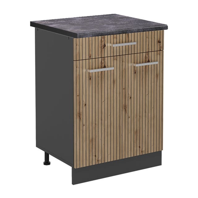 Vicco - Küchenunterschrank R-line, Artisan-eiche, 80 Cm , Ap Anthrazit