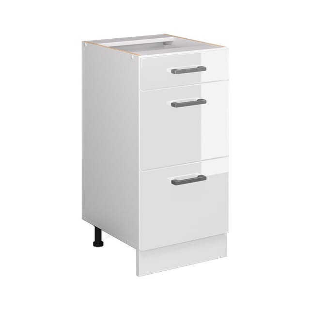 Vicco - Unterschrank R-line, Weiß Hochglanz, 40 Cm Mit Schubladen