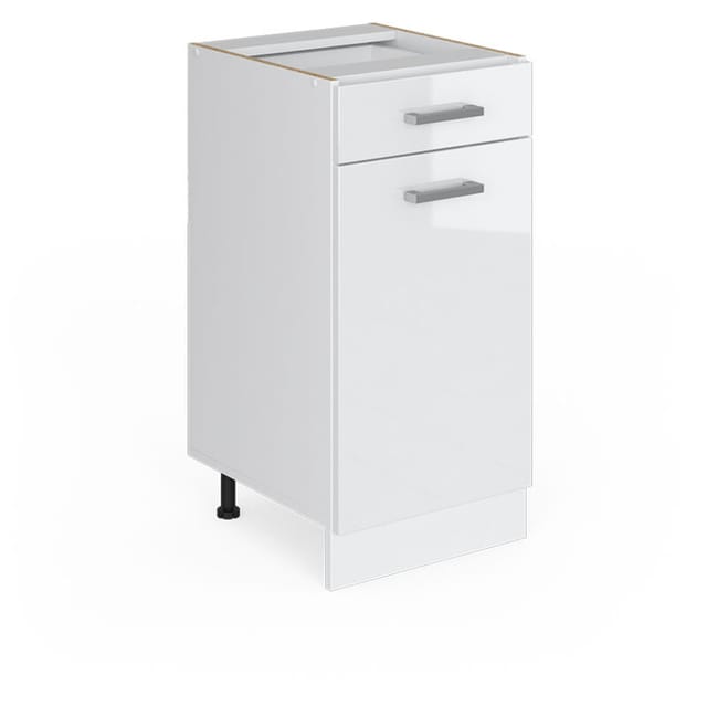 Unterschrank R-line, Weiß Hochglanz, 40 Cm Mit Schublade, Ohne Arbeitsplatte Vicco