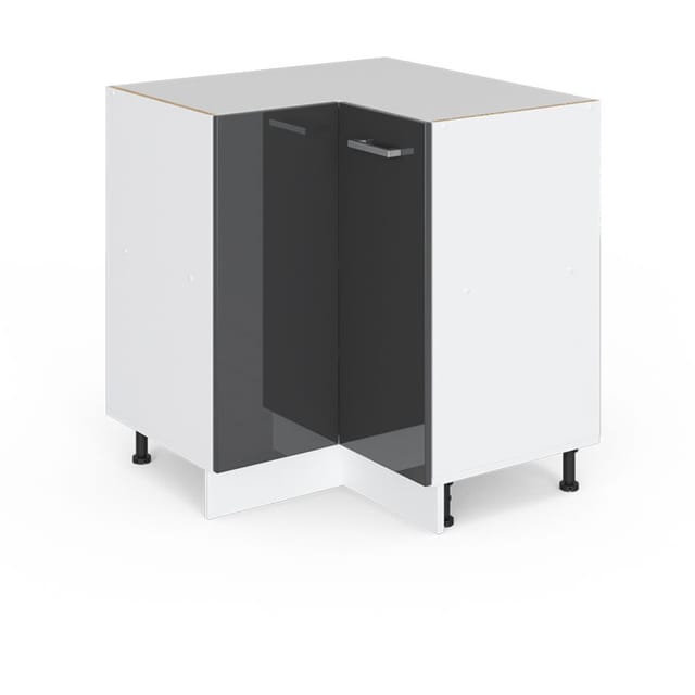 Eckschrank Für Haushaltsgegenstände R-line, Anthrazit Hochglanz, 75.6 Cm Mit Tür, Ohne Arbeitsplatte Vicco