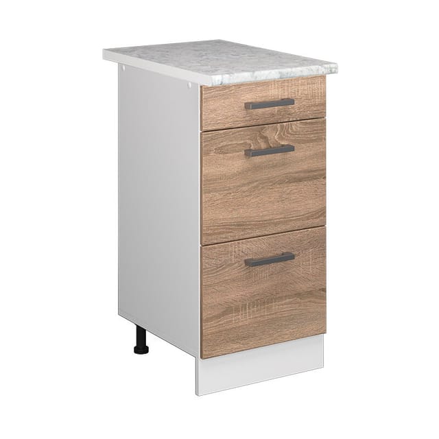 Vicco - Unterschrank R-line, Sonoma, 40 Cm Mit Schubladen