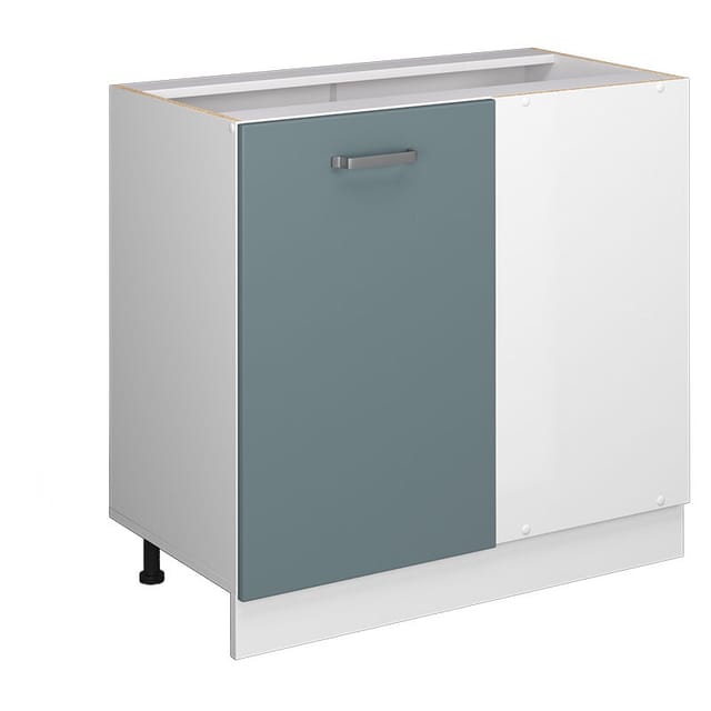 Eckschrank Für Haushaltsgegenstände R-line, Blau-grau, 86 Cm Mit Tür, Ohne Arbeitsplatte Vicco