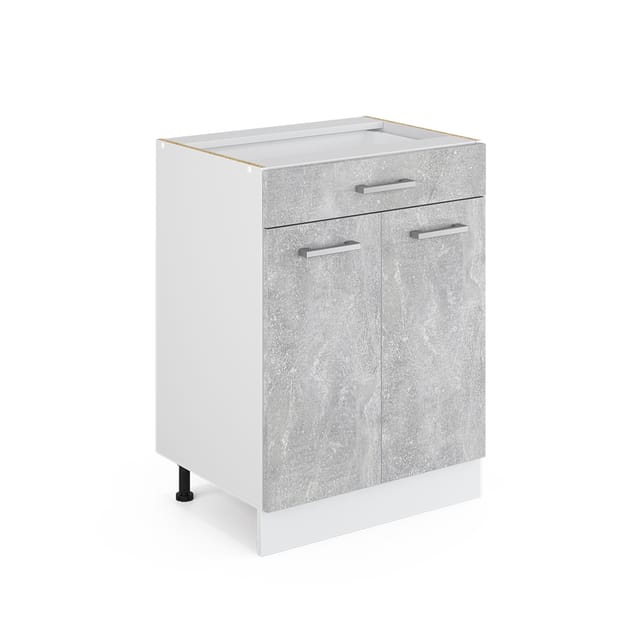 Vicco - Unterschrank R-line, Beton, 60 Cm Mit Schubladen, Ohne Arbeitsplatte