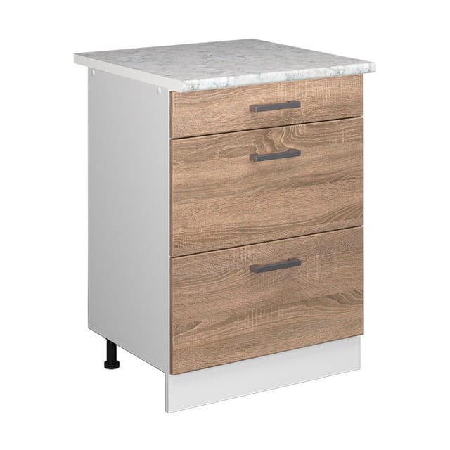 Vicco - Unterschrank R-line, Sonoma, 60 Cm Mit Schubladen