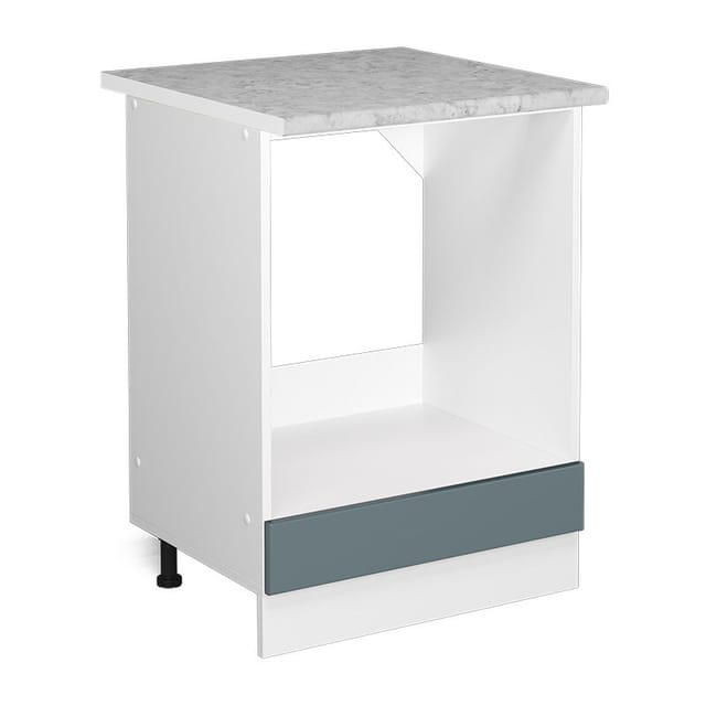 Unterschrank R-line, Blau-grau, 60 Cm Mit Großnische, Mit Arbeitsplatte Vicco