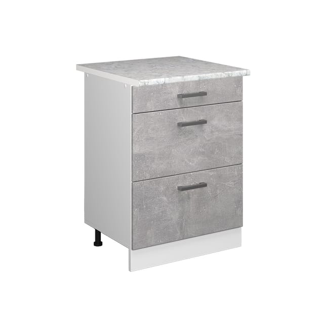 Vicco - Unterschrank R-line, Beton, 60 Cm Mit Schubladen