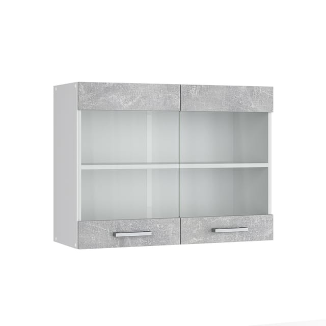 Vicco - Hängeschrank R-line, Beton, 80 Cm Mit Glastüren