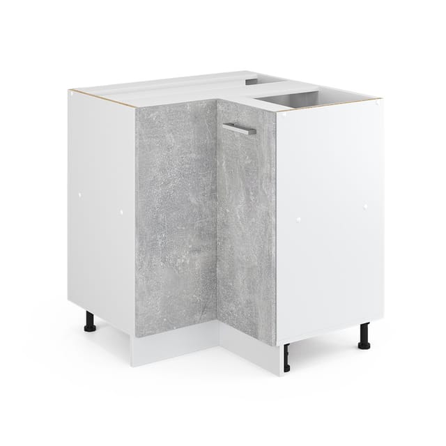Eckschrank Für Haushaltsgegenstände R-line, Beton, 75.6 Cm Mit Tür, Ohne Arbeitsplatte Vicco