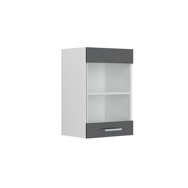 Vicco - Hängeschrank R-line, Anthrazit Hochglanz, 40 Cm Mit Glastür