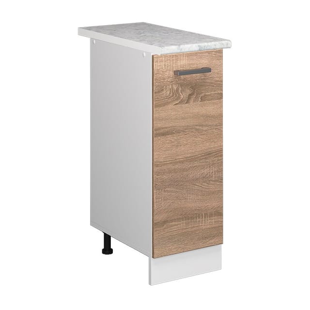 Vicco - Unterschrank R-line, Sonoma, 30 Cm Mit Tür, Mit Arbeitsplatte