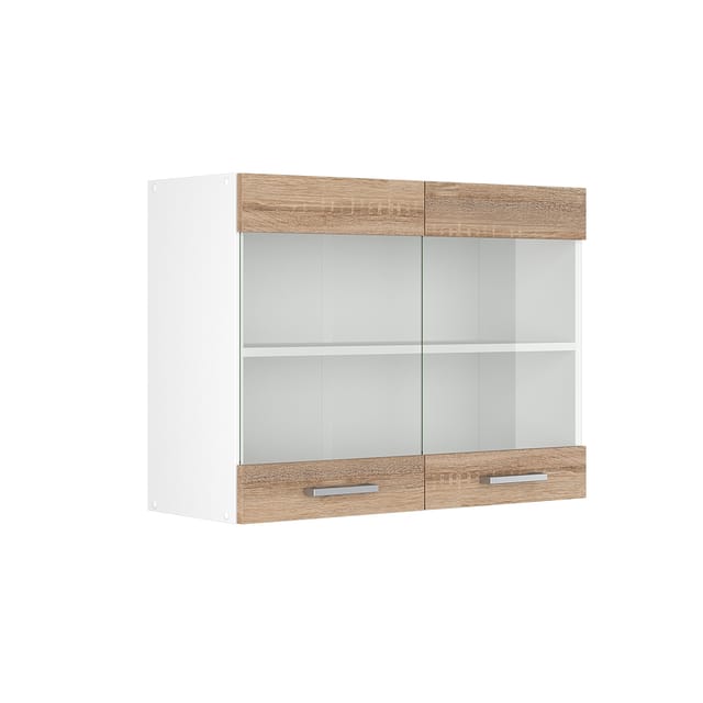 Vicco - Hängeschrank R-line, Sonoma, 80 Cm Mit Glastüren