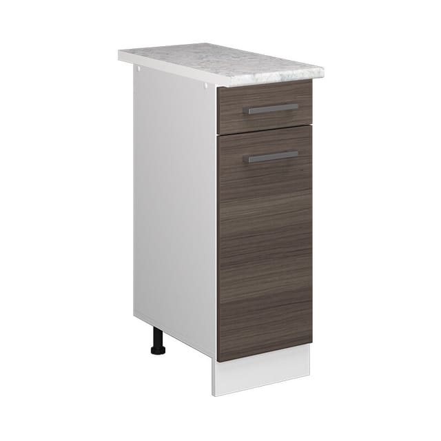 Vicco - Unterschrank R-line, Grau, 30 Cm Mit Schublade, Mit Arbeitsplatte
