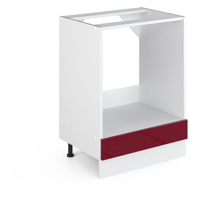 Unterschrank R-line, Bordeaux Hochglanz, 60 Cm Mit Großnische, Ohne Arbeitsplatte Vicco