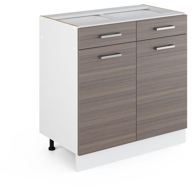 Unterschrank R-line, Grau, 80 Cm Mit Schubladen Und Türen, Ohne Arbeitsplatte Vicco