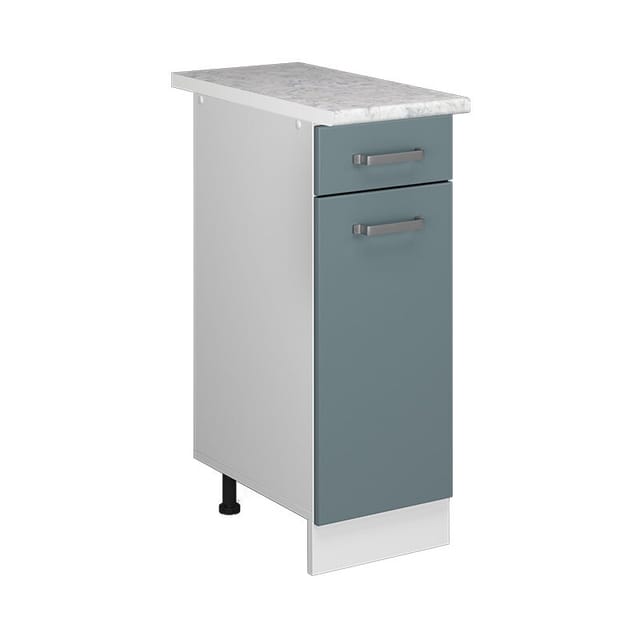 Vicco - Unterschrank R-line, Blau-grau, 30 Cm Mit Schublade, Mit Arbeitsplatte