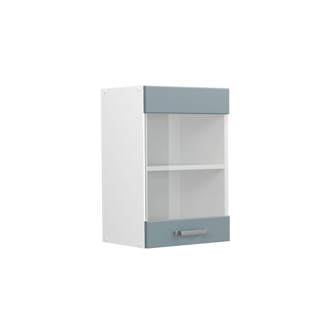 Vicco - Hängeschrank R-line, Blau-grau, 40 Cm Mit Glastür