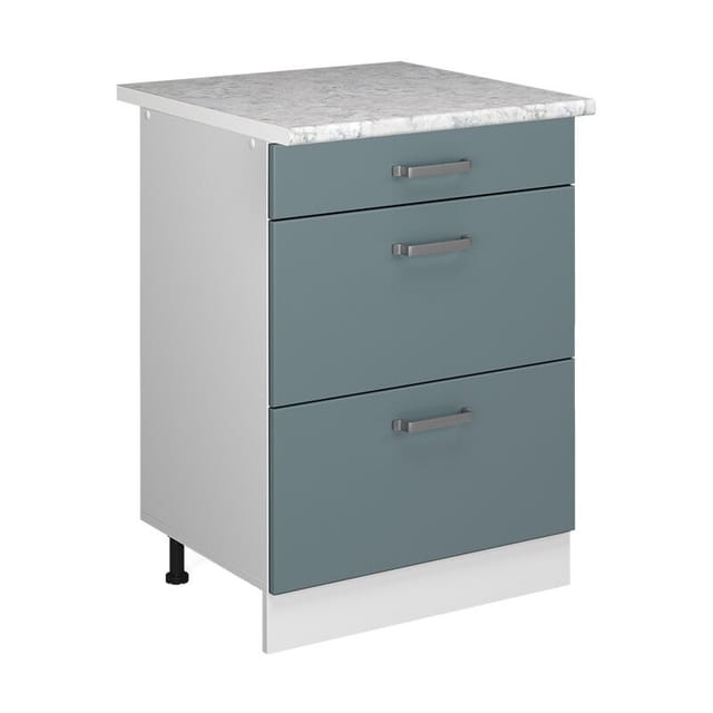 Vicco - Unterschrank R-line, Blau-grau, 60 Cm Mit Schubladen
