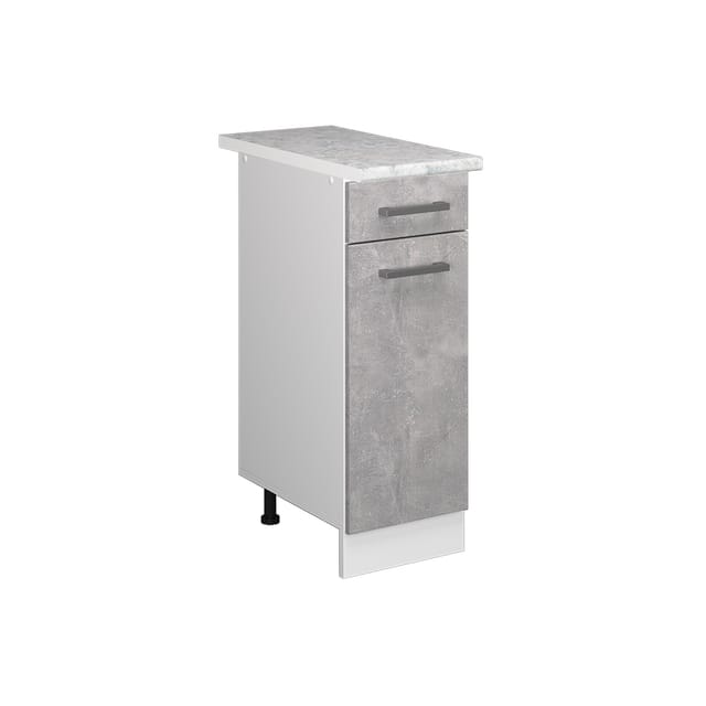 Vicco - Unterschrank R-line, Beton, 30 Cm Mit Schublade, Mit Arbeitsplatte