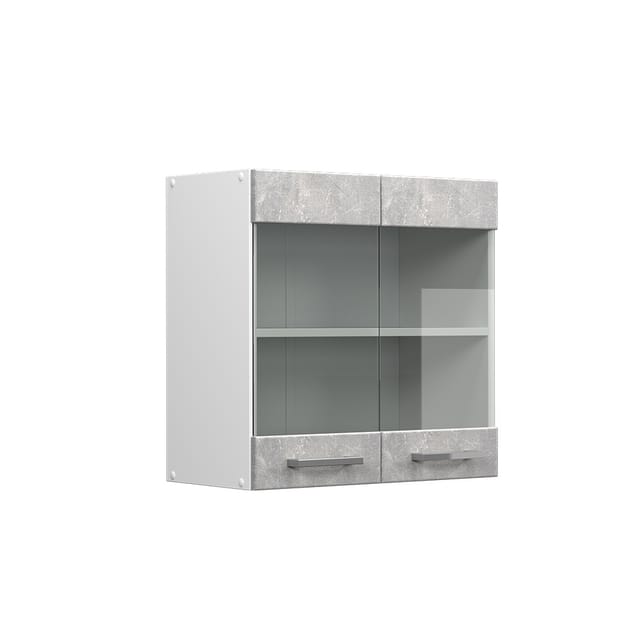 Vicco - Hängeschrank R-line, Beton, 60 Cm Mit Glastüren