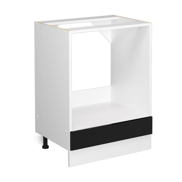 Unterschrank R-line, Schwarz Hochglanz, 60 Cm Mit Großnische, Ohne Arbeitsplatte Vicco