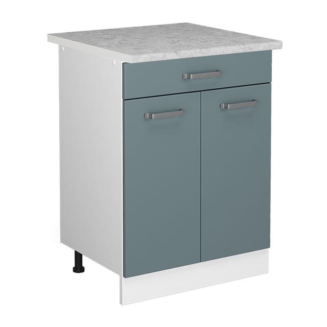 Unterschrank R-line, Blau-grau, 60 Cm Mit Schubladen, Vicco