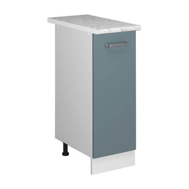Vicco - Unterschrank R-line, Blau-grau, 30 Cm Mit Tür, Mit Arbeitsplatte