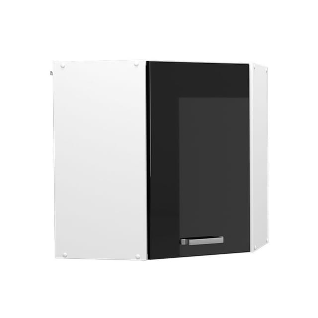Vicco - Hängeschrank R-line, Schwarz Hochglanz, 57 Cm Eckhängeschrank Mit Tür