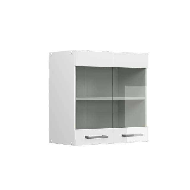 Vicco - Hängeschrank R-line, Weiß Hochglanz, 60 Cm Mit Glastüren