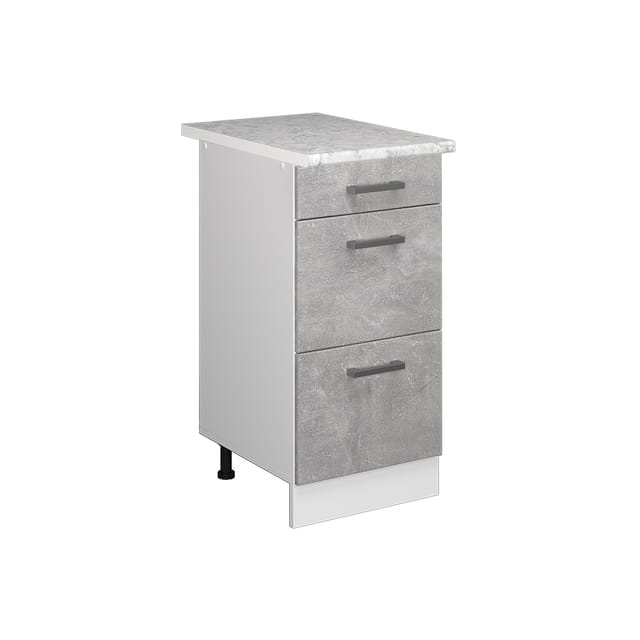 Vicco - Unterschrank R-line, Beton, 40 Cm Mit Schubladen