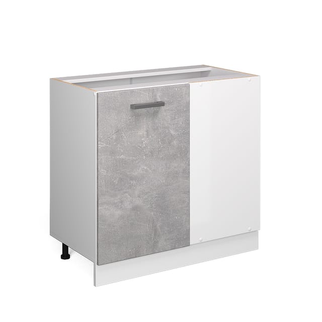 Eckschrank Für Haushaltsgegenstände R-line, Beton, 86 Cm Mit Tür, Ohne Arbeitsplatte Vicco