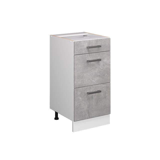 Vicco - Unterschrank R-line, Beton, 40 Cm Mit Schubladen, Ohne Arbeitsplatte